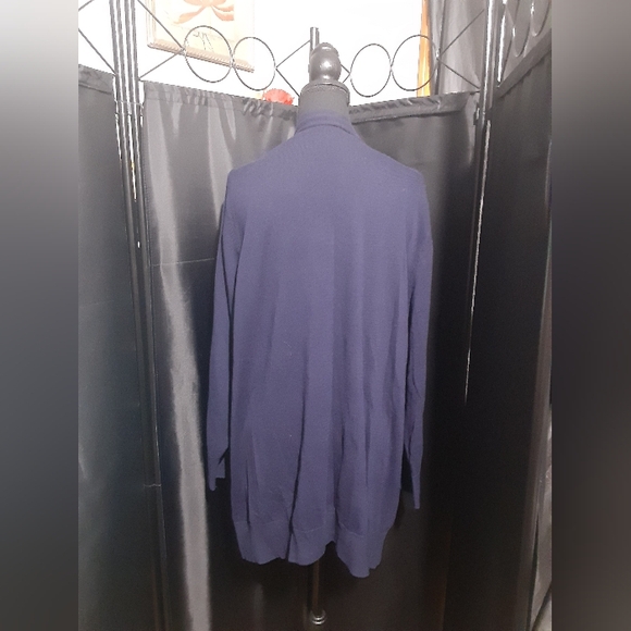 Croft & Barrow Deep Blue Cardigan Sweater Women's Size 3XL Pockets Bohoemian - Picture 6 of 8